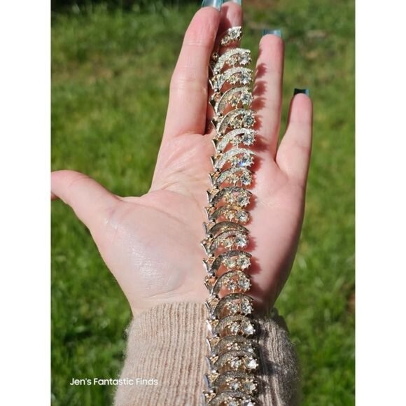 Vintage ART Rhinestone Hook Necklace 16" RARE - Picture 7 of 7